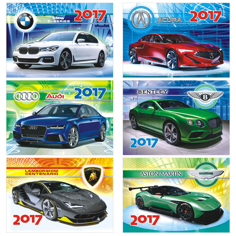 Календарь карманный "Авто", блестки, 2017 г.