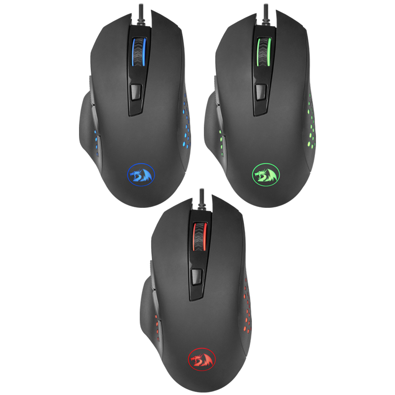 Мышь игровая Redragon Gainer, USB, 1000-3200dpi, с подстветкой, черный, 5btn+Roll