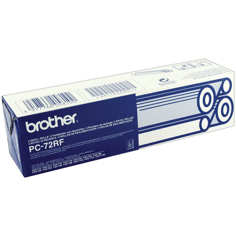 Термопленка ориг. Brother PC-72RF, упак 2шт., для FAX T-72/74/76/78/86/92/94/96/104/106 (2*144стр)