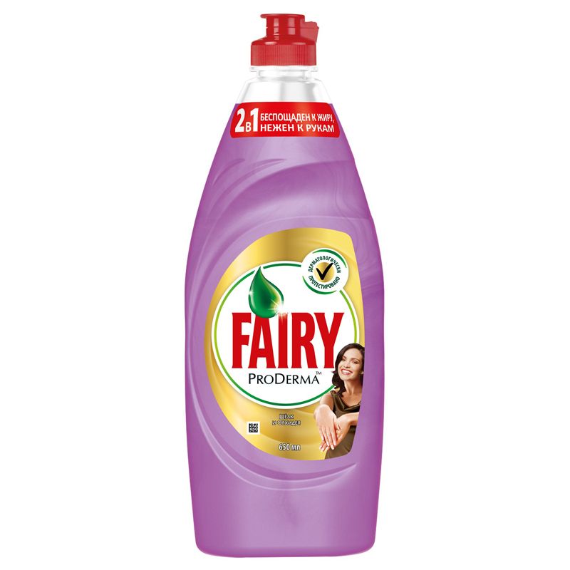 Средство для мытья посуды Fairy "ProDerma. Шелк и орхидея", 650мл (ПОД ЗАКАЗ)