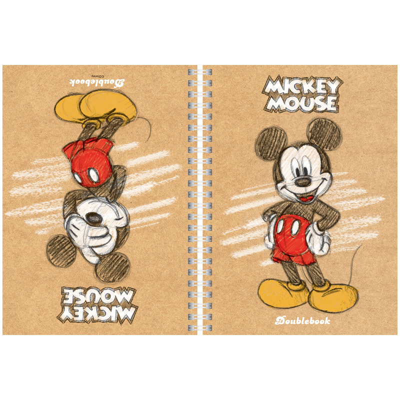 Тетрадь 80л., А5, клетка на гребне двойная Hatber "Disney. Микки Маус", твердая обложка