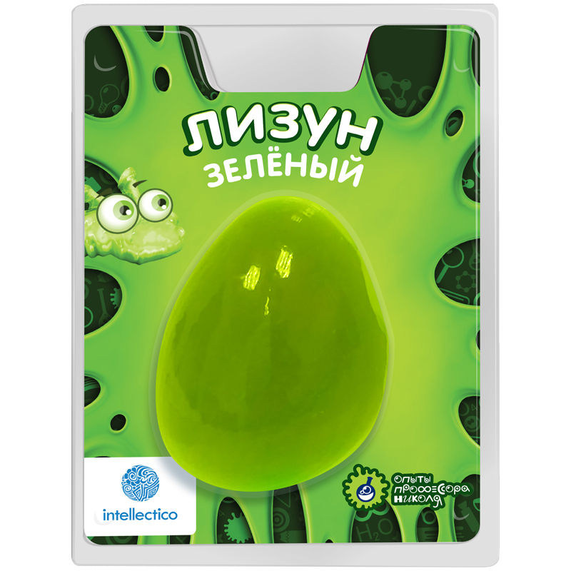 Лизун цветной Intellectico, зеленый, блистер