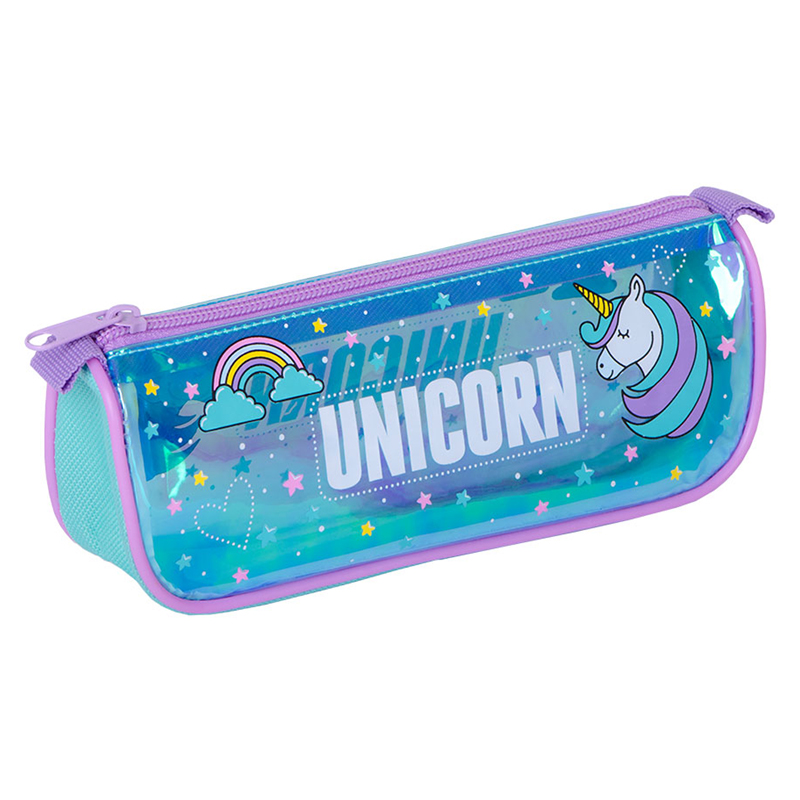 Пенал-косметичка 200*80*45 Berlingo "Magic unicorn", голографический ПВХ