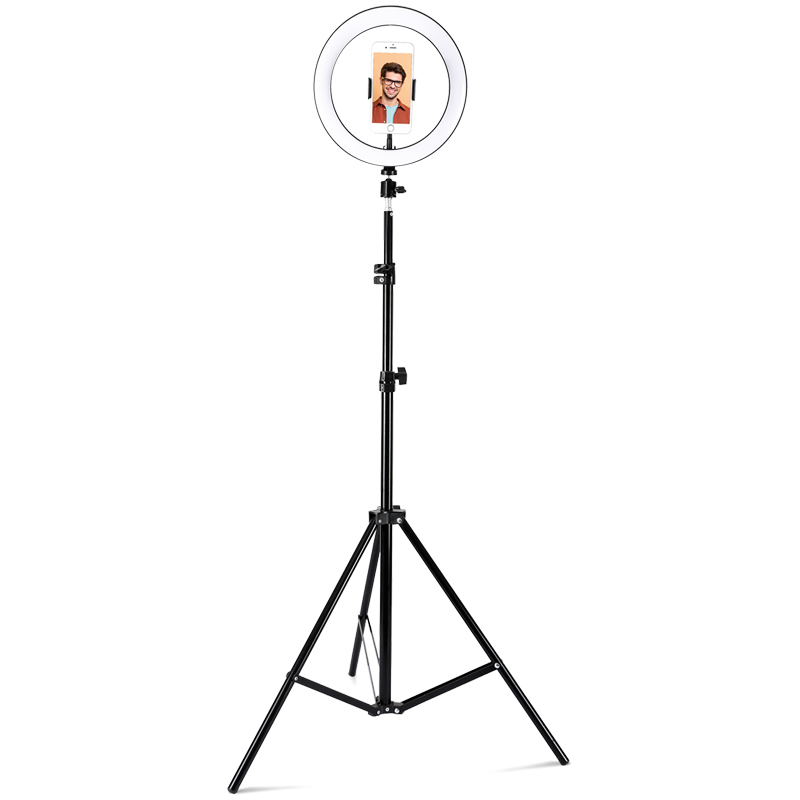 Светильник настольный кольцевой Artstyle TL-602B, 12Вт, LED, диммирование 10 уровней, штатив 1,6 м, USB-порт