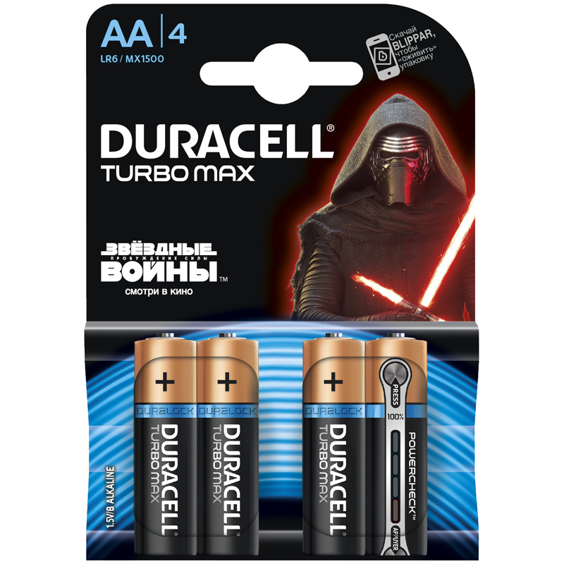 Батарейка Duracell Turbo Max "Star Wars" AA (LR06) 4BL