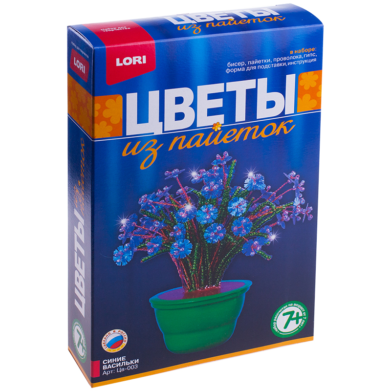 Цветы из пайеток Lori "Синие васильки"