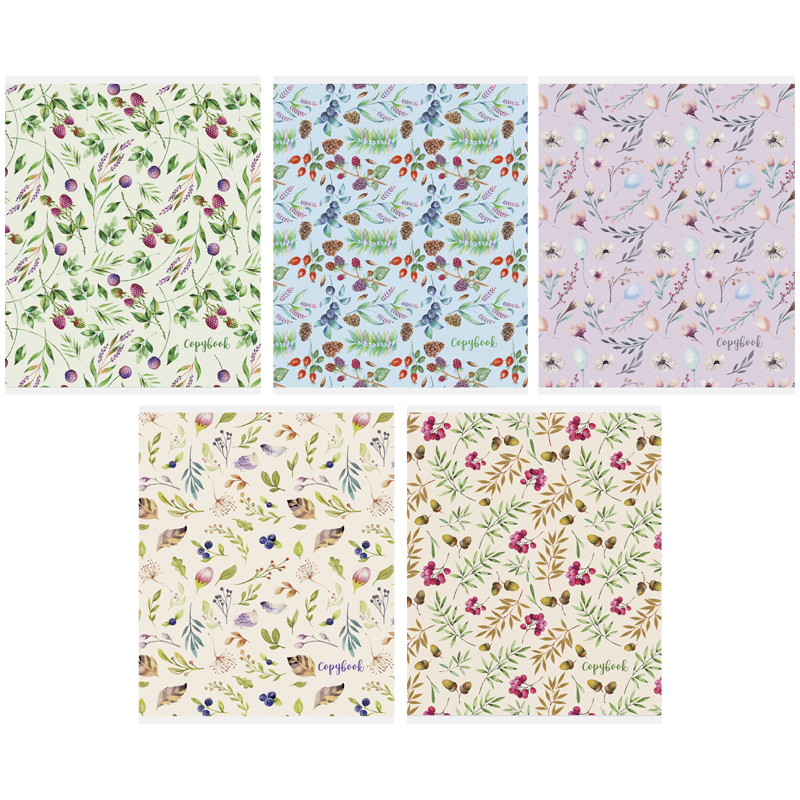 Тетрадь 48л., А5, клетка ArtSpace "Цветы. Flower pattern", фактурное тиснение