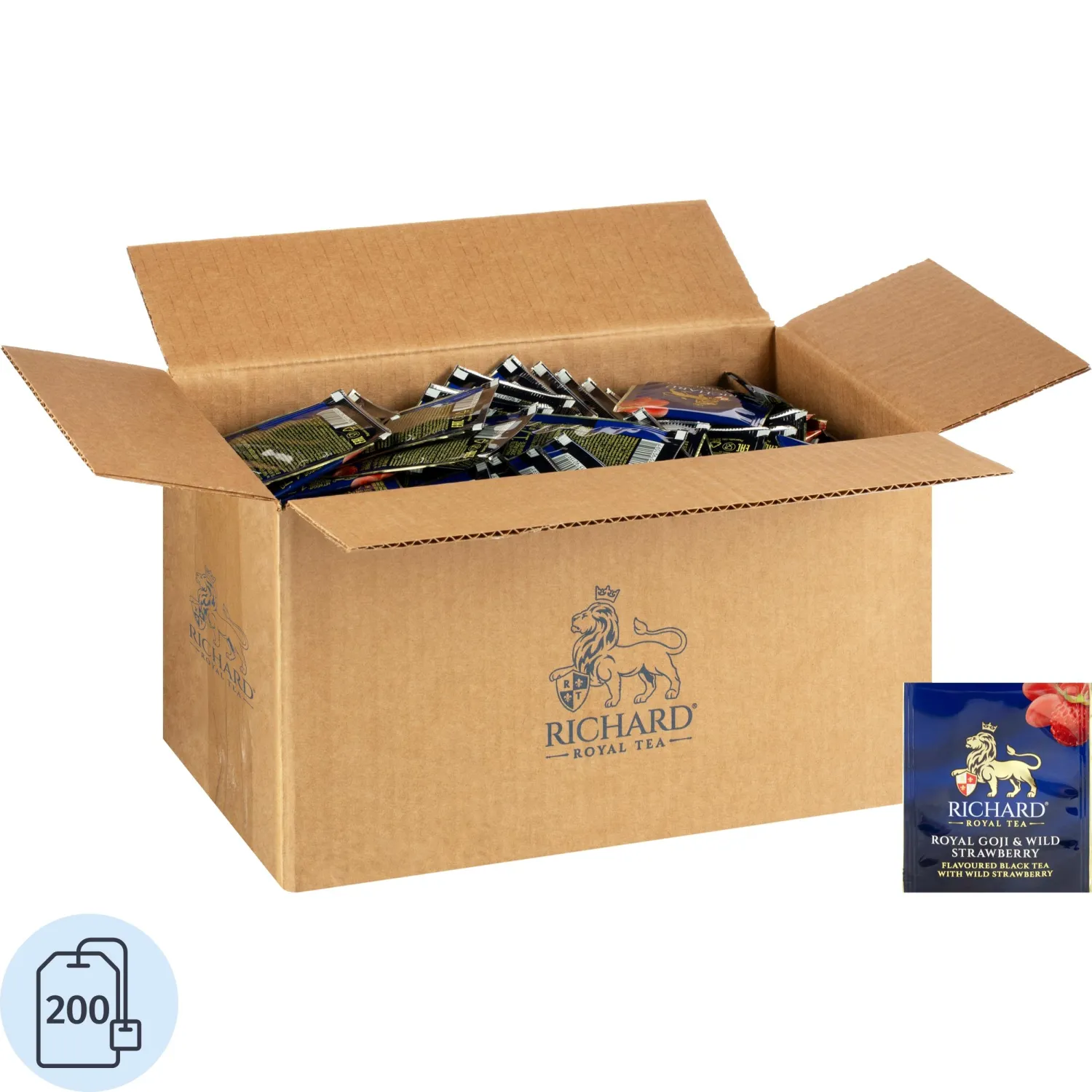 Чай Richard Royal Goji&Wild Strawberry черн аром 1,7гx200саш/уп гофрокороб