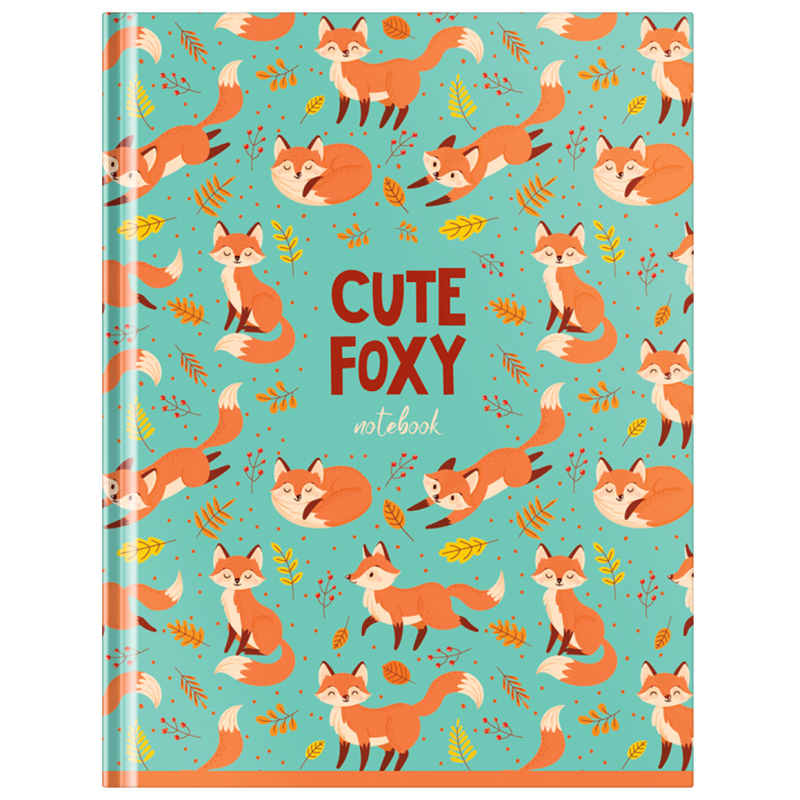 Бизнес-блокнот А6, 80л., OfficeSpace "Рисунки. Cute foxy", матовая ламинация