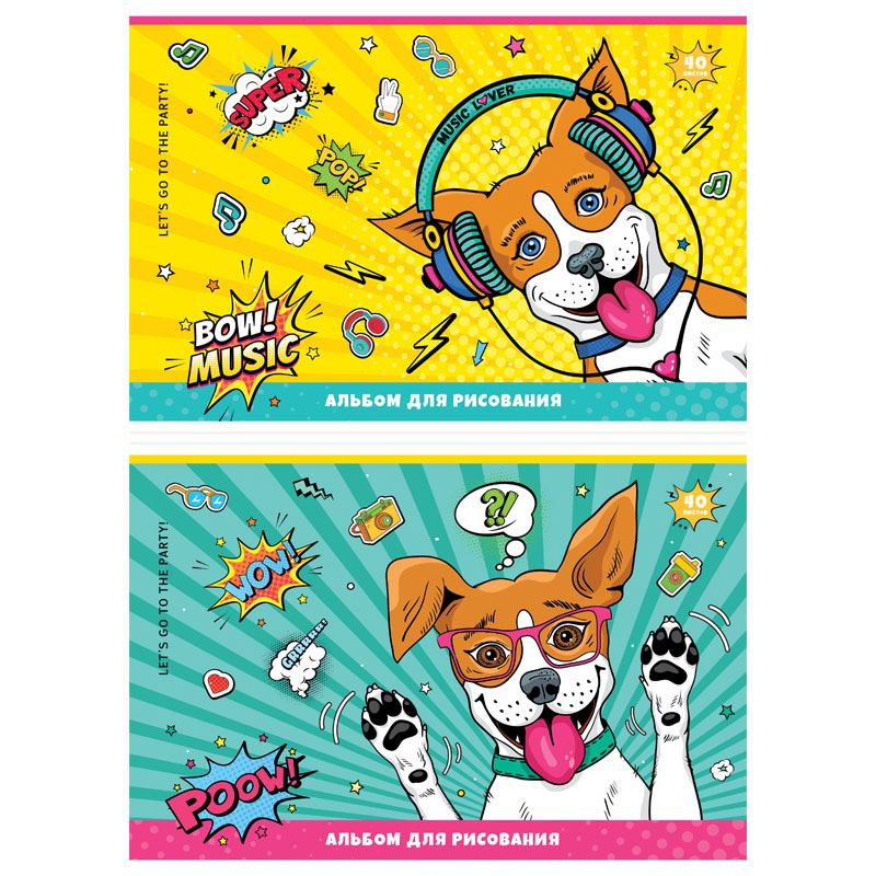 Альбом для рисования 40л., А4, на скрепке ArtSpace "Животные. Comic animals", эконом