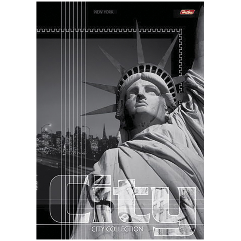 Тетрадь 80л. А4 клетка на спирали "City Collection", выборочный лак