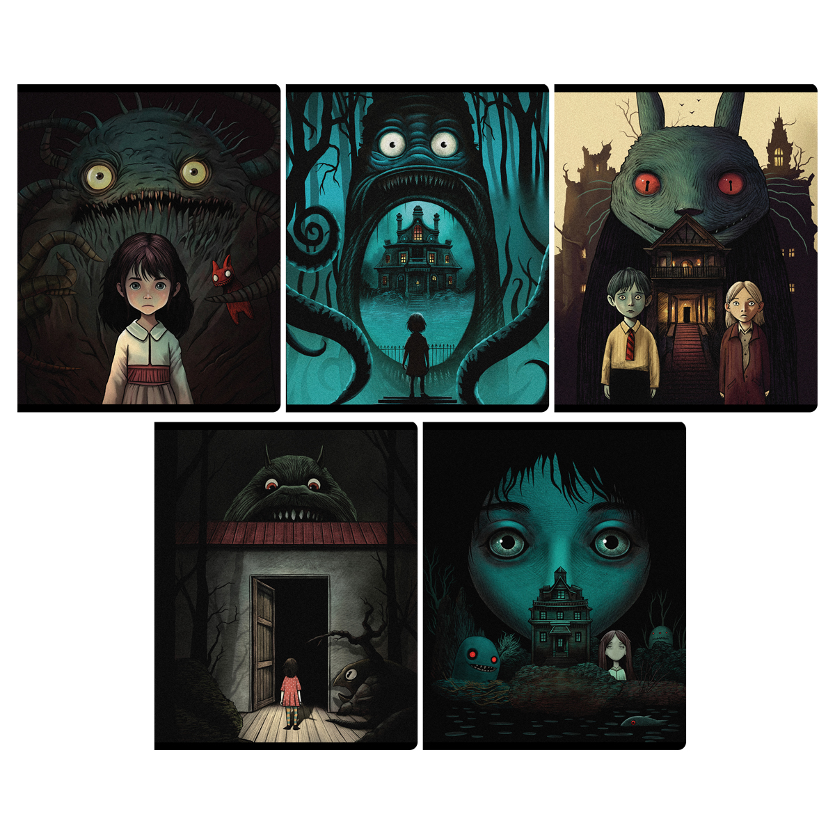 Тетрадь 48л., А5, клетка Greenwich Line "Horror stories", твин-лак, 70г/м2