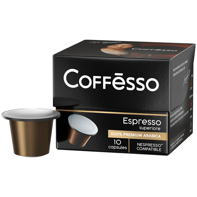 Кофе в капсулах Coffesso "Espresso Superiore", капсула 5г, 10 капсул, для машины Nespresso