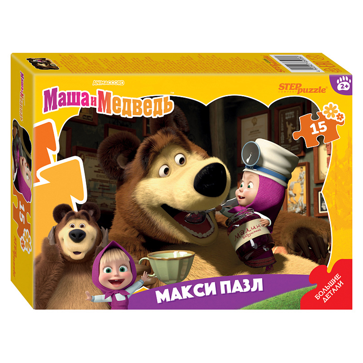 Пазл  15 эл. maxi Step Puzzle "Маша и Медведь"
