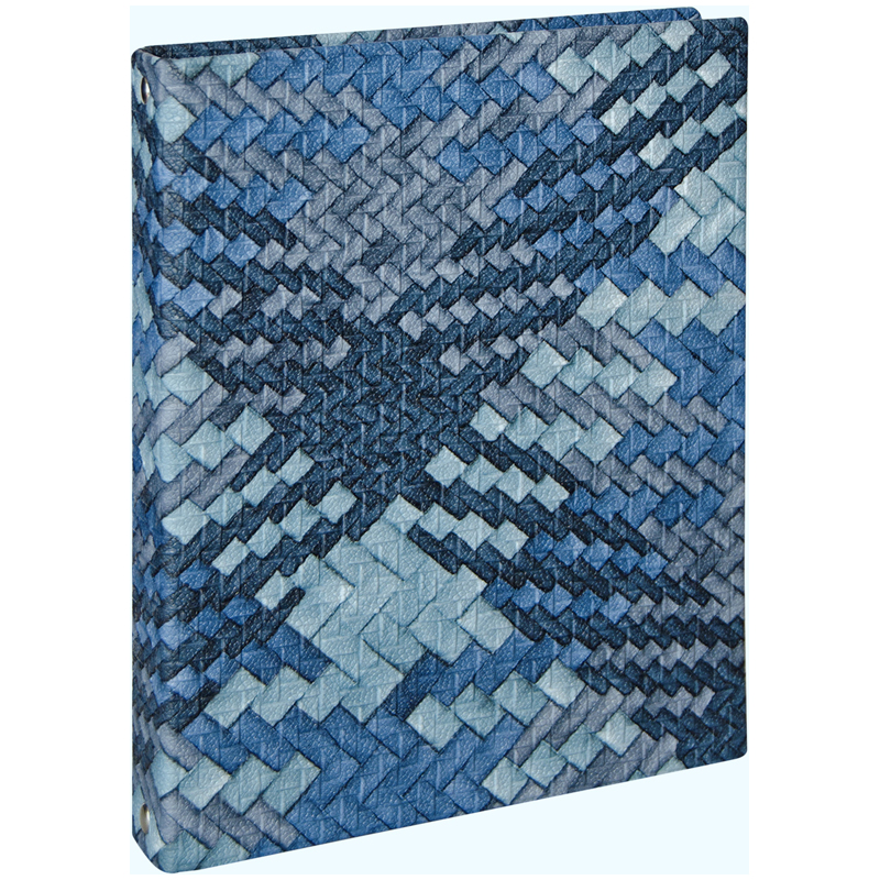 Тетрадь на кольцах А5, 120л., кожзам, ArtSpace "Плетенка", голубой