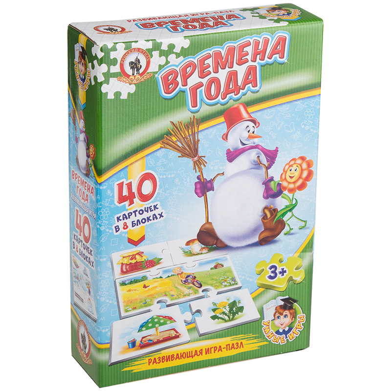 Игра настольная Русский стиль "Умные игры. Времена года", картонная коробка