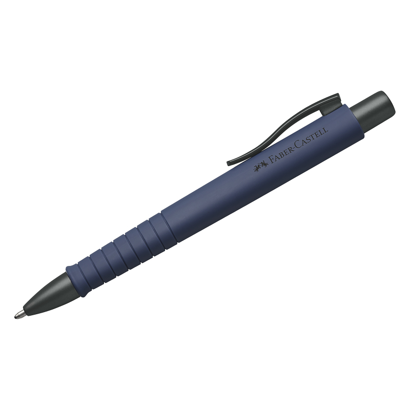 Ручка шариковая автоматическая Faber-Castell "Poly Ball Urban XB" синяя, 1,4мм, софт-тач, трехгран., темно-синий корпус