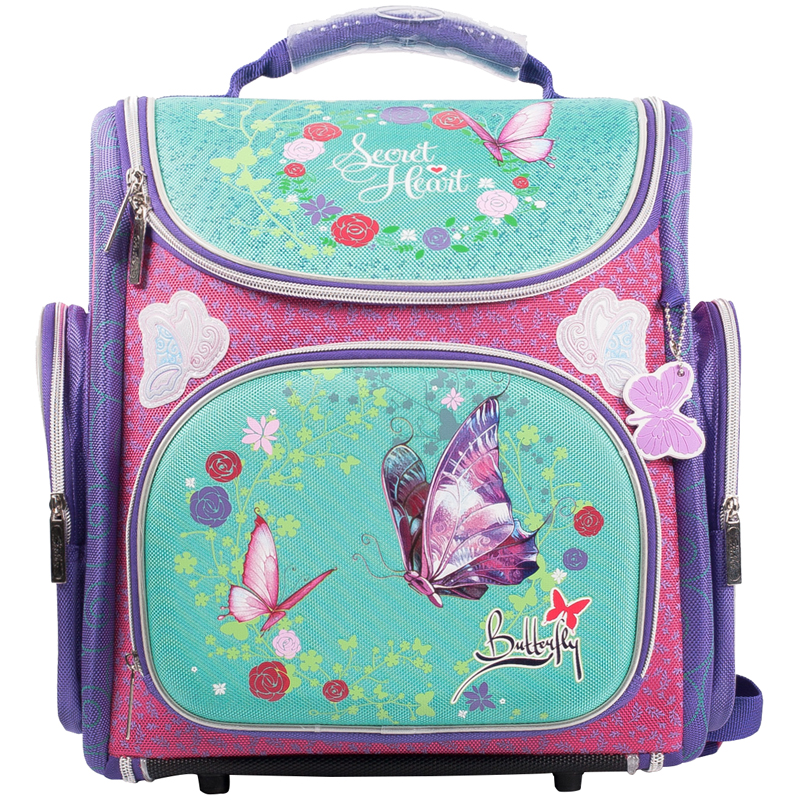 УЦЕНКА - Ранец с наполнением Compact+ "Butterfly" 37*30*17см, 1 отделение, 3 кармана, анатом. спинка
