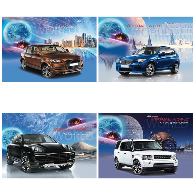 Альбом для рисования 40л. А4 на скрепке "Авто №4"