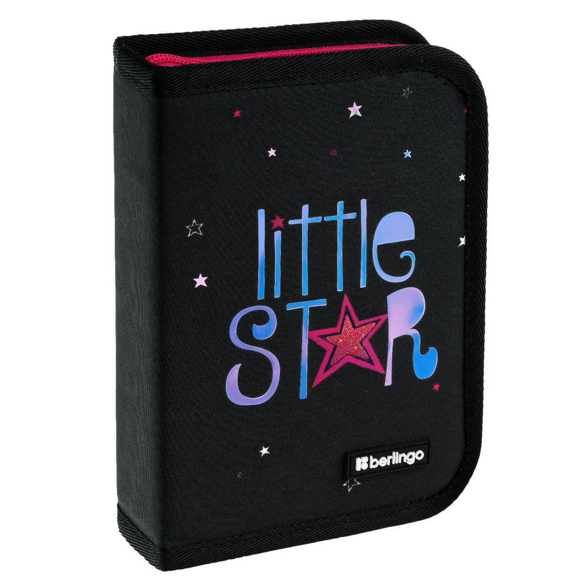 Пенал 1 отделение, 200*140*40 мм, Berlingo "Little Star", 2 дополнительные откидные секции, полиэстер