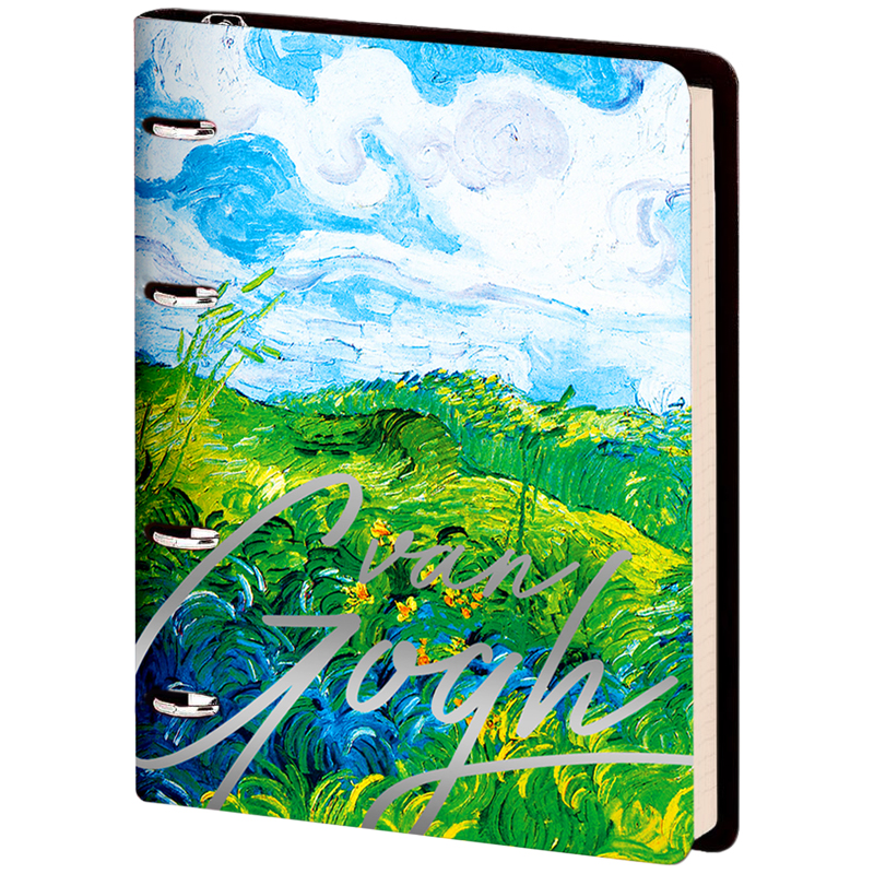 Тетрадь на кольцах А5, 80л. ЛАЙТ, кожзам, Greenwich Line "Vision. Van Gogh. Fields", тон. блок