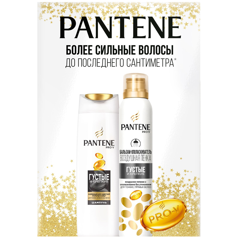 Подарочный набор Pantene "Густые и крепкие" (шампунь 250мл+пенка 180мл)