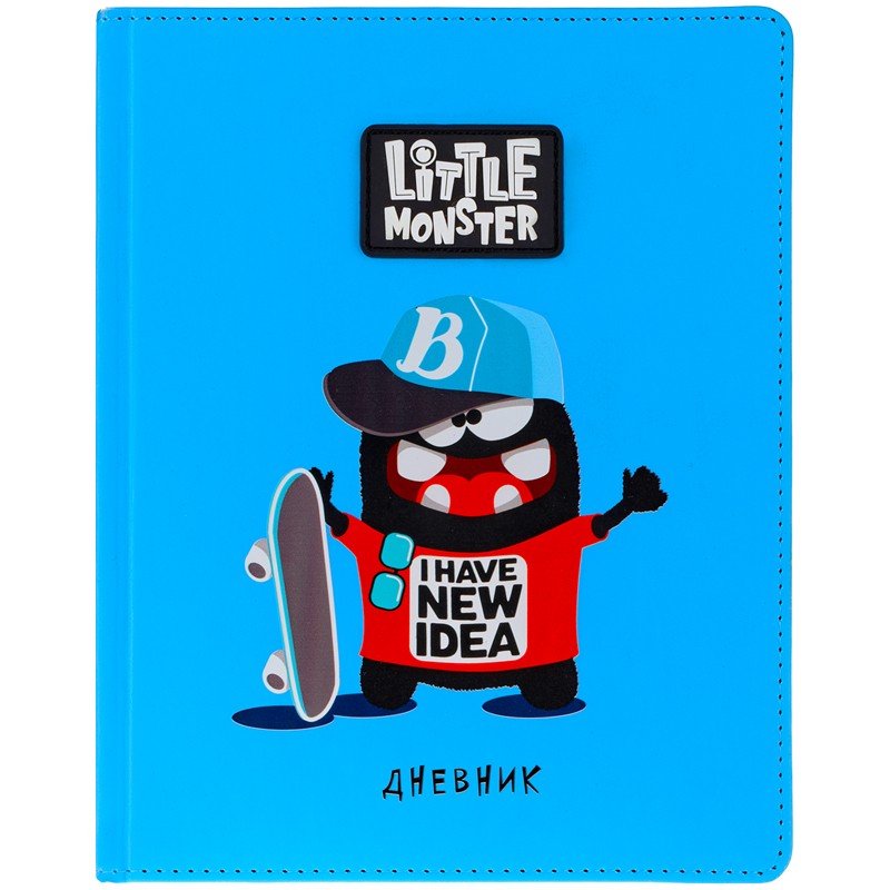 Дневник 1-11 кл. 48л. (твердый) Greenwich Line "Little monster. Blue", иск. кожа, ПВХ-аппликация, тон. блок, ляссе