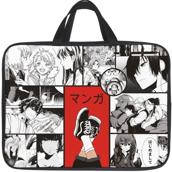Папка-портфель Lamark Manga/Аниме комиксы, A4, 1 отделение, 36х27х7 см, на молнии, с ручками, печать по ткани с одной стороны
