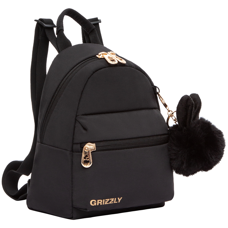 Рюкзак Grizzly, 21*25*10см, 1 отделение, 2 кармана, укрепленная спинка, черный