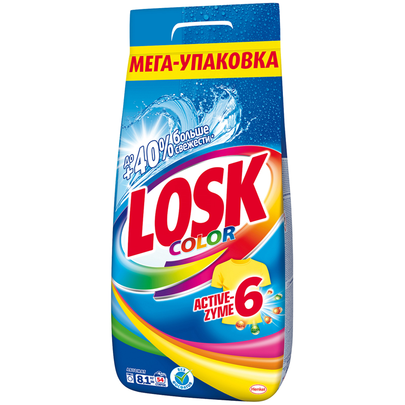 Порошок для машинной стирки Losk "Color", для цветного белья, 8,1кг