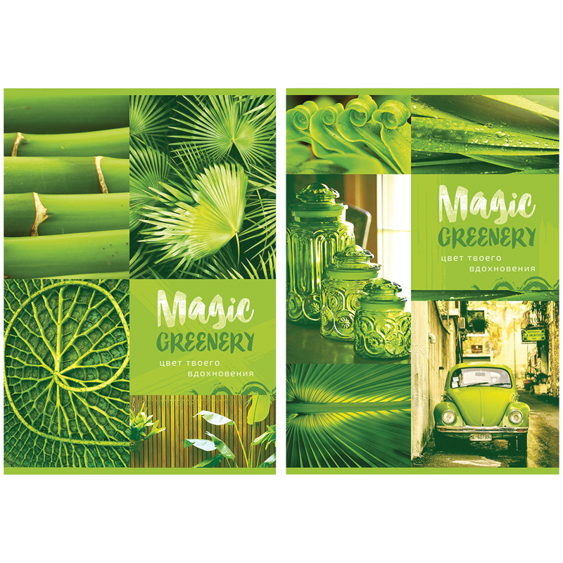 Тетрадь 96л., А4, клетка BG "Magic Green", выборочный уф-лак