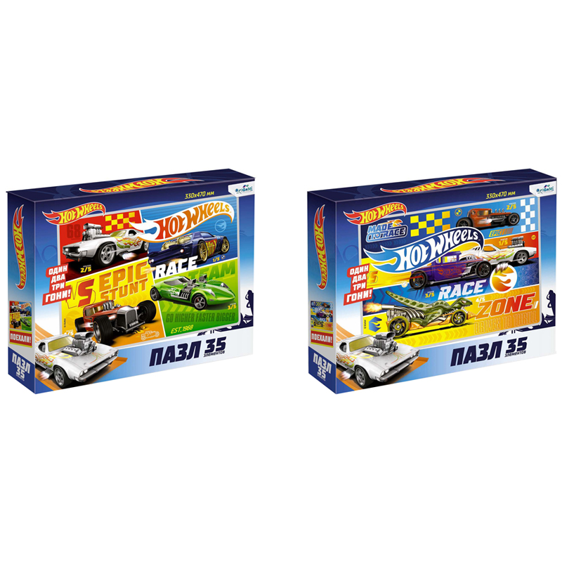 Пазл  35 эл. Maxi Origami "Hot Wheels", ассорти