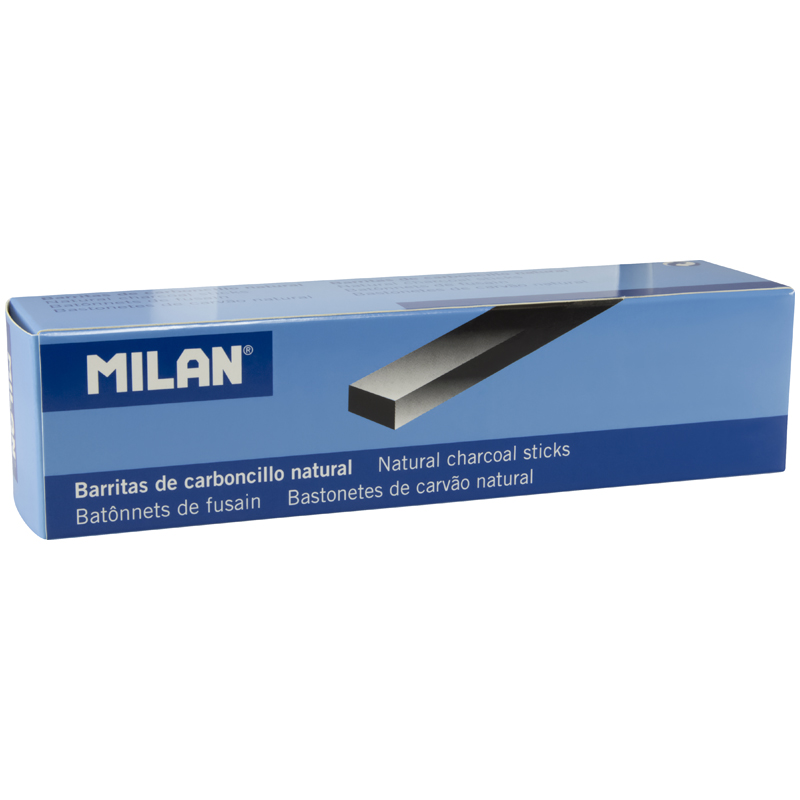 Уголь натуральный Milan, прямоугольный, 15-4мм, набор 6шт., картон. упак.