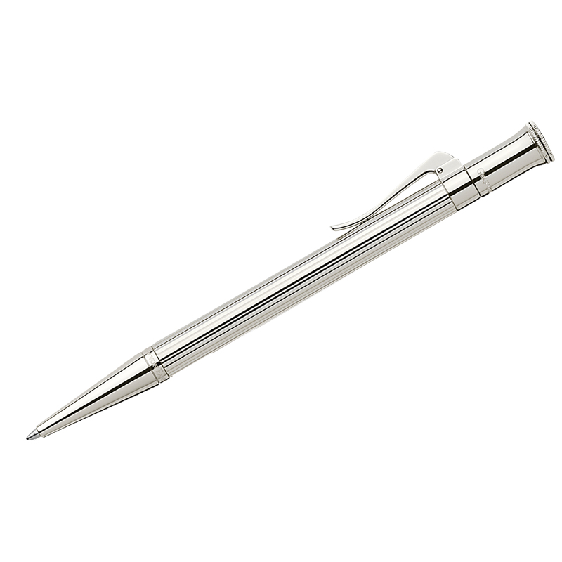 Ручка шариковая Graf von Faber-Castell "Classic Sterlingsilver" черная, поворотн., подар. уп.