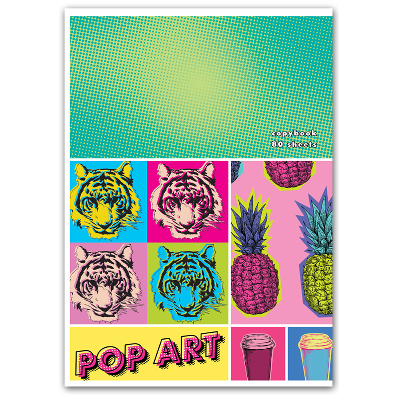 Тетрадь 80л., А4, клетка BG "POPарт"