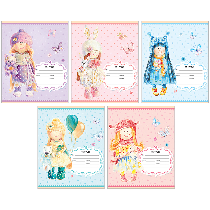 Тетрадь 12л., косая линия ArtSpace "Персонажи. Lovely dolls"