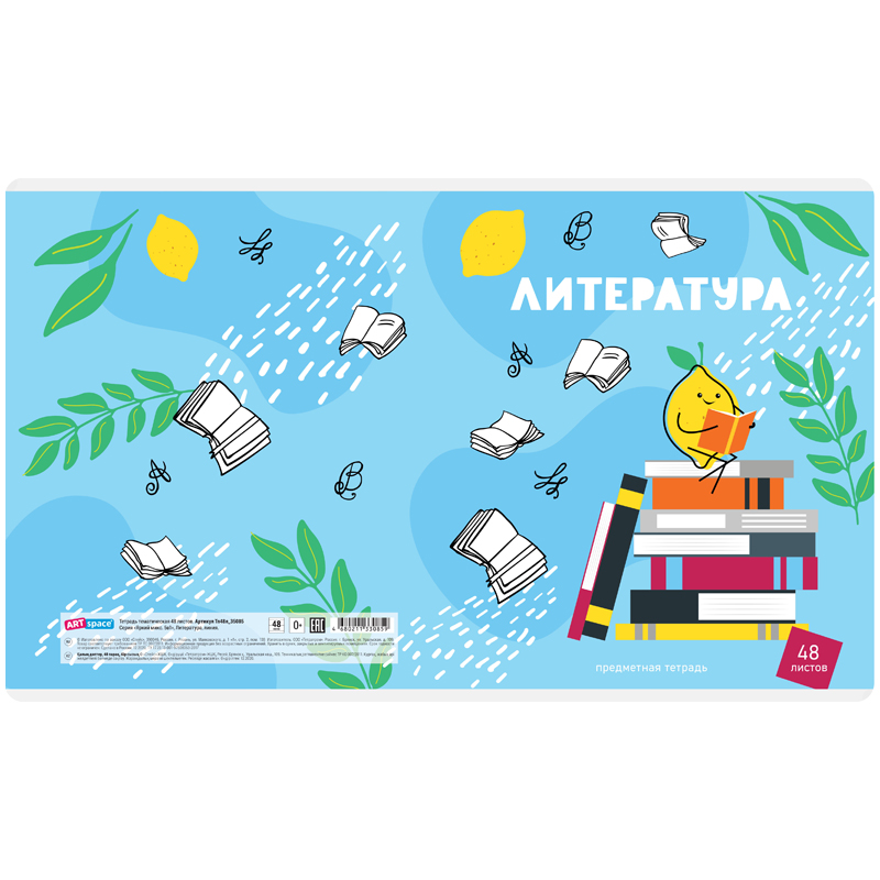 Тетрадь предметная 48л. ArtSpace "Яркий микс. 5в1" - Литература