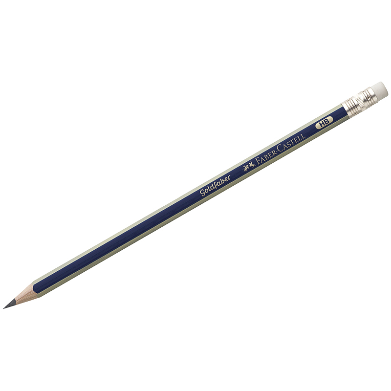 Карандаш ч/г Faber-Castell "GoldFaber" HB, с ластиком, заточен.