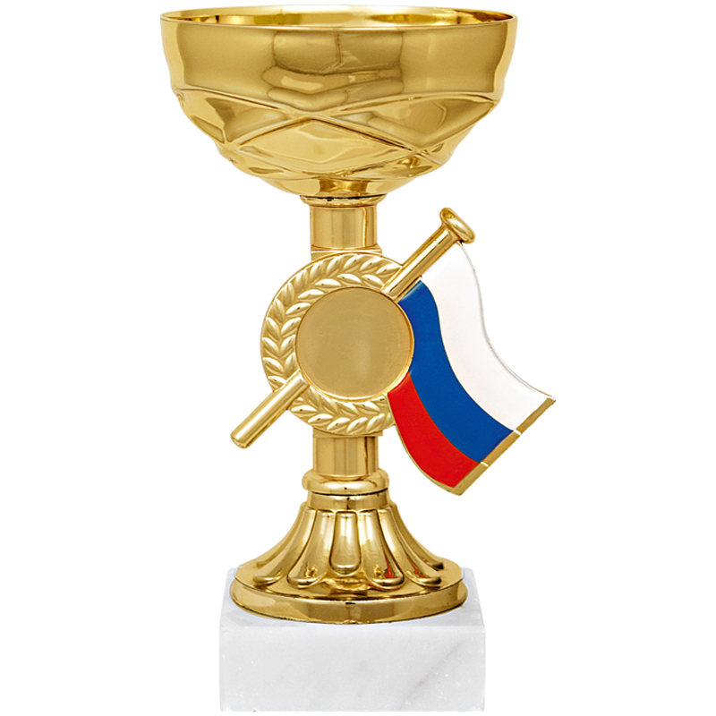 Кубок Артанс "Гелла", металл, золото/триколор, основание мрамор, 15см