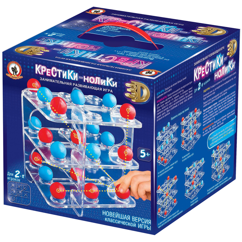 Игра настольная Русский стиль "Крестики-нолики 3D", картонная коробка
