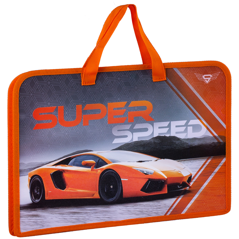 Папка с ручками А4 ArtSpace "Super speed", ручка тесьма, пластик, 75мм