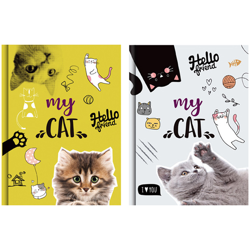 Бизнес-блокнот А6 80л. BG "I love my cat", матовая ламинация, выбор. лак