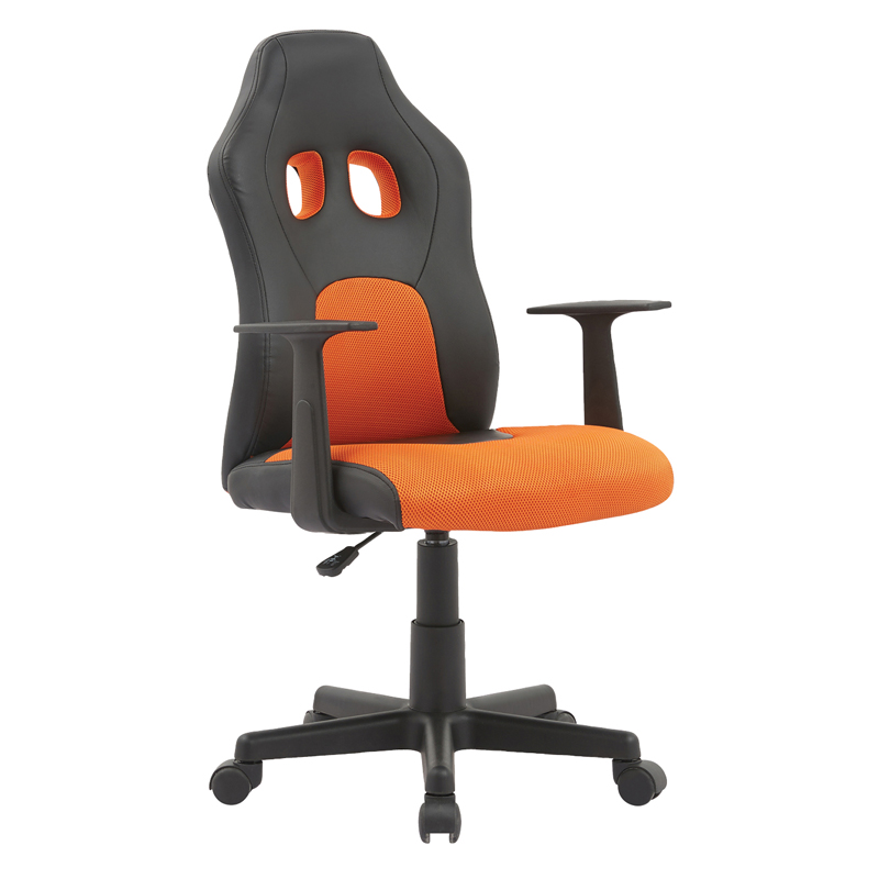 УЦЕНКА - Кресло игровое Helmi HL-S12 "Mini", экокожа/ткань, черная/оранжевая