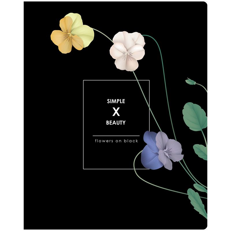 Тетрадь 48л., А5, клетка BG "Simple + beauty", выб. лак