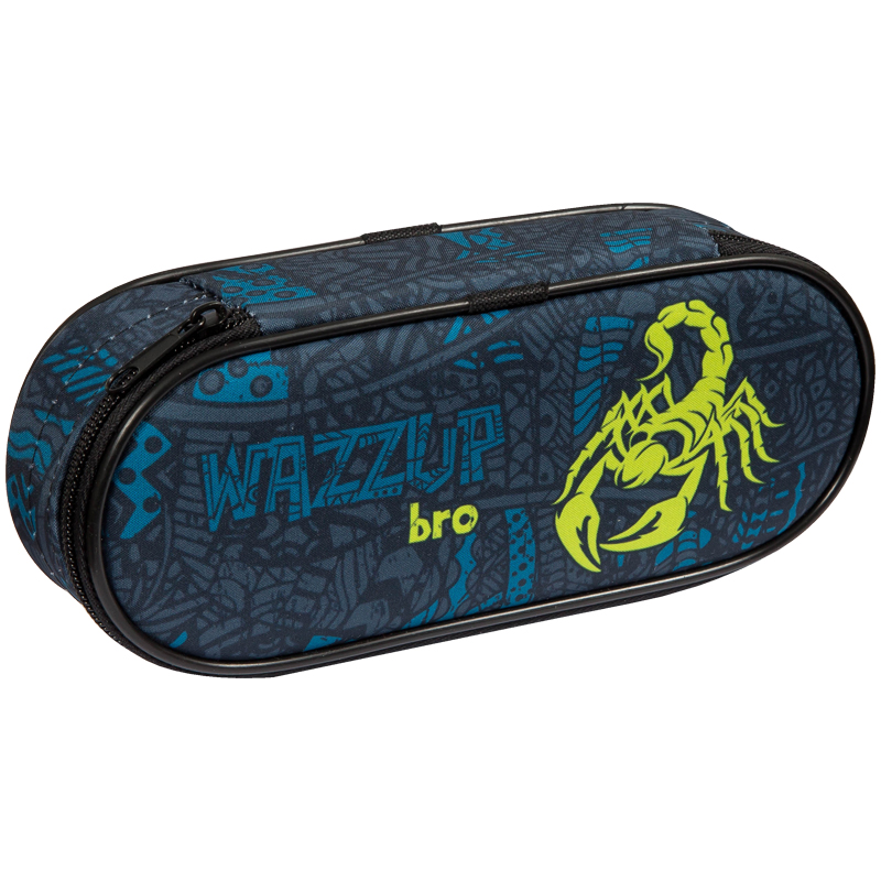 Пенал мягкий корпусный 210*85*50 Berlingo "Wazzup bro?", полиэстер