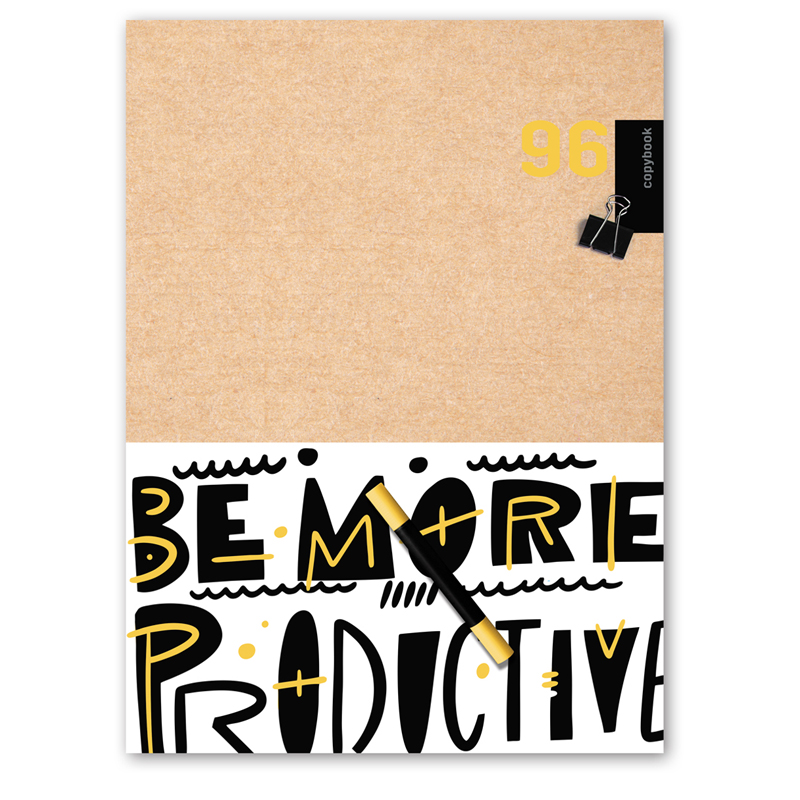 Тетрадь 96л., А4, клетка BG "Be more productive", выб. лак