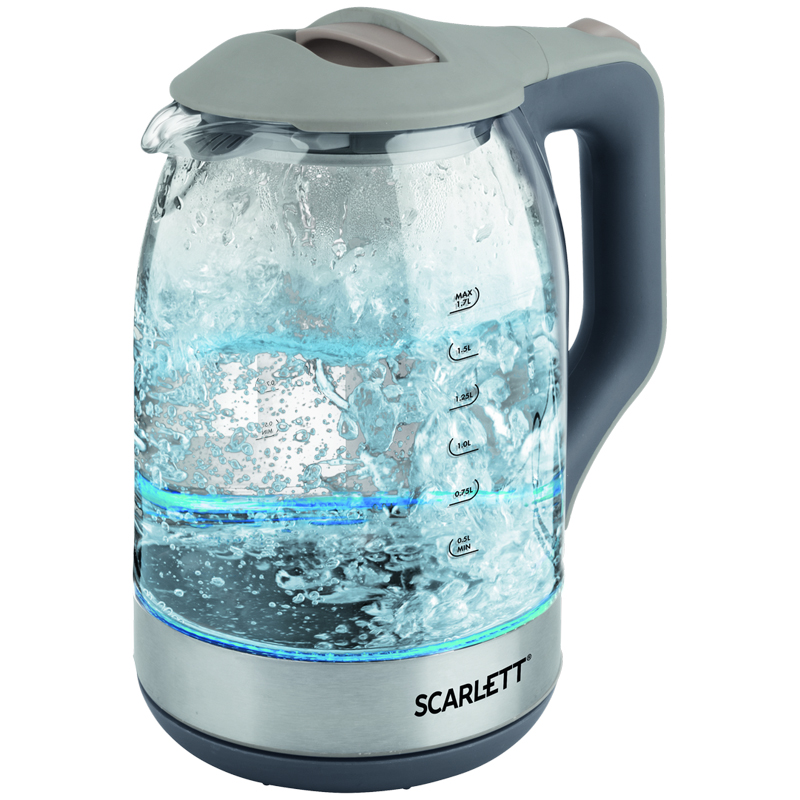 Чайник электрический Scarlett SC-EK27G42, 1,7л, 1800Вт, с подсветкой, стекло/пластик