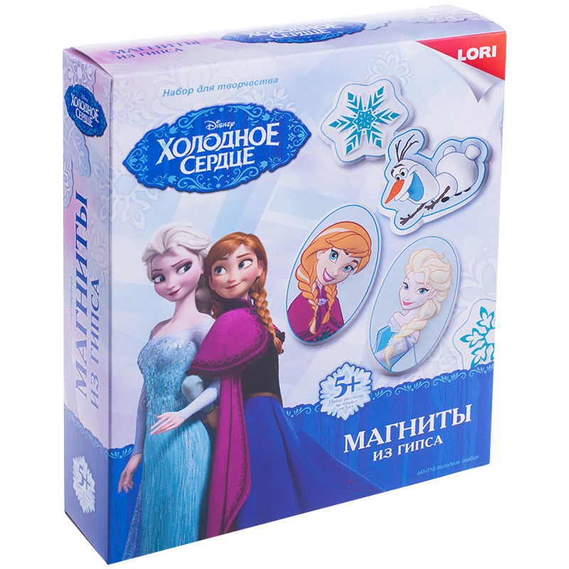 Набор для изготовления магнитов из гипса Lori "Disney. Холодное сердце", картонная коробка