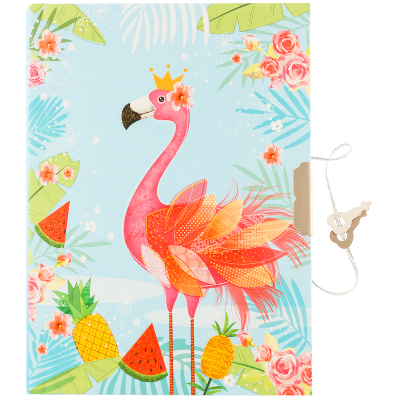 Записная книжка 7БЦ А6 64л. ArtSpace "Flamingo", метал. замок
