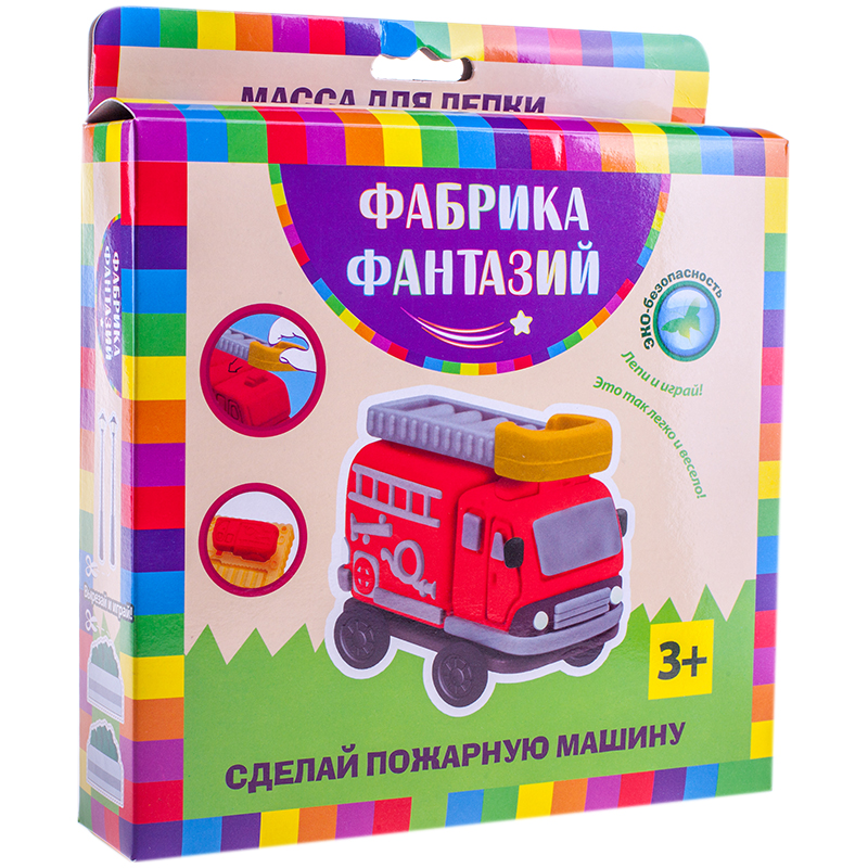 Набор для лепки Фабрика фантазий "Пожарная машина" 01 цвет*50г+2 цвета*15г, картон, европодвес